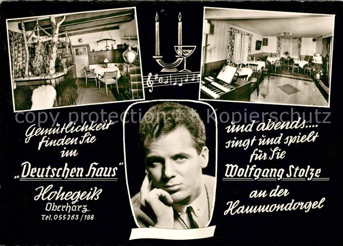 Hohegeiss Harz Hotel Restaurant Deutsches Haus Musiker Wolfgang Stolze Hammondor