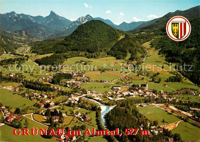 Gruenau Almtal Alpenpanorama Fliegeraufnahme