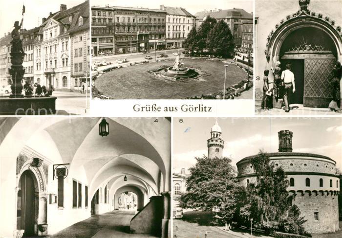 Goerlitz Sachsen Information am Leninplatz Brunnen Platz der Befreiung Fluesterb
