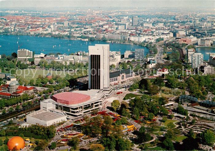 Hamburg Blick vom Fernsehturm zum Congresszentrum Alster