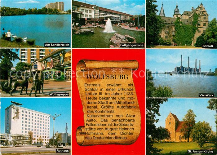 Wolfsburg Schillerteich VW-Werk Rathaus Schloss St.-Annen-Kirche