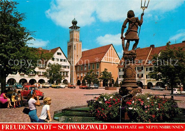 FREUDENSTADT BW Marktplatz Neptunsbrunnen