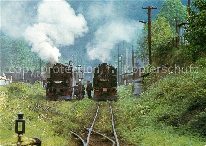 Lokomotive Oldtimer 99 1606  und 99 1582 Bahnhof Niederschmiedeberg