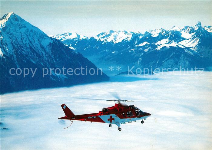 Hubschrauber Helikopter Augusta A-109-K2 Rega HB-XWF Thunersee Niesen Stockhorn