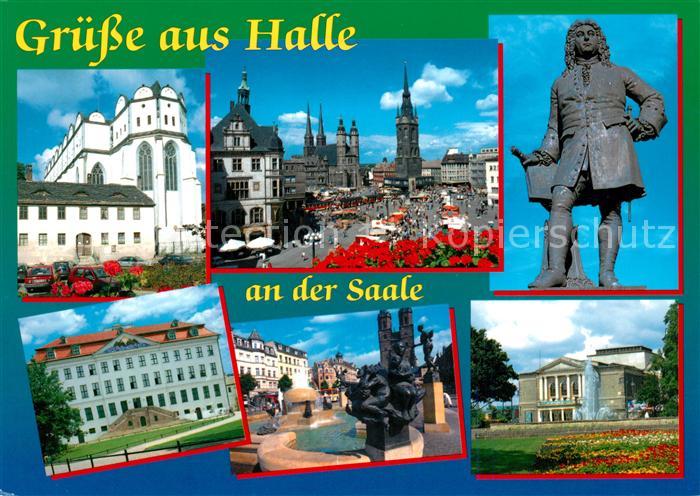 Halle Saale Marktplatz Opernhaus Haendeldenkmal Dom Frankesche Stiftung