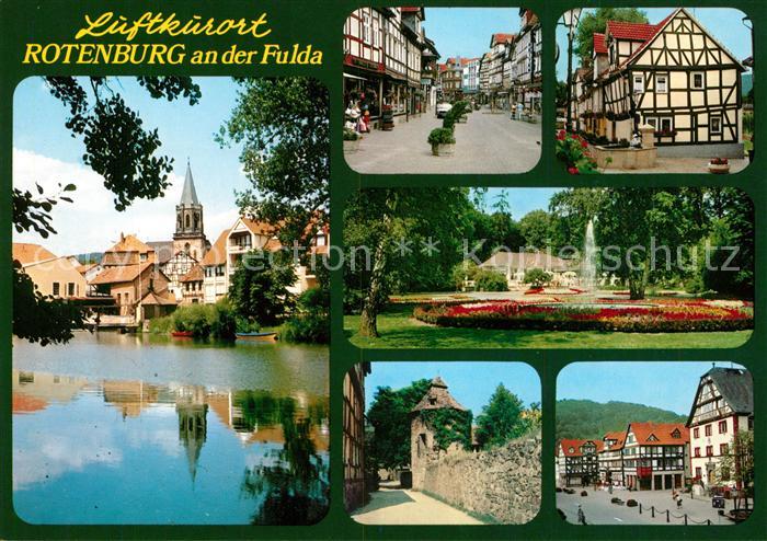 Rotenburg Fulda Stadtmauer Fachwerkhaeuser Park