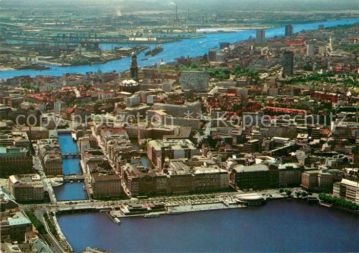 Hamburg Fliegeraufnahme Jungfernstieg