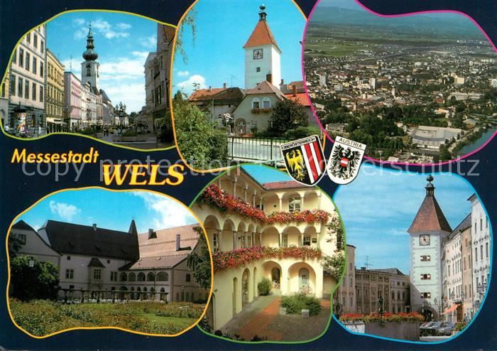 Wels Stadtplatz Ledererturm Messegelaende Burg Wels Haas Arkadenhof