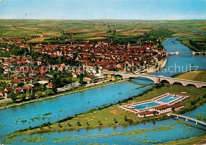 Kitzingen Main Fliegeraufnahme Schwimmbad