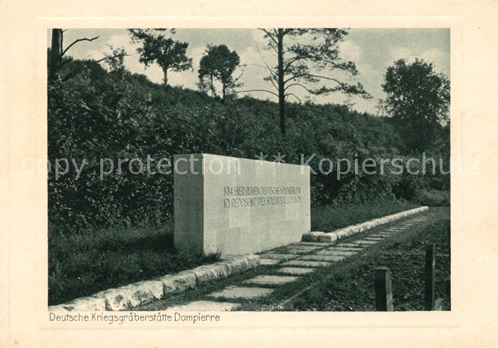 Dompierre Oise Deutsche Kriegsgräberstätte Sammelgrab