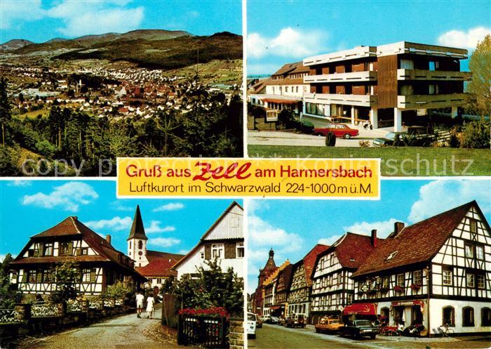Zell Harmersbach Panorama Fachwerkhaeuser Kurklinik Ortenau Pfarrhofgraben