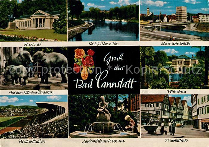 Bad Cannstatt Kursaal Schloss Rosenstein Rosensteinbruecke Neckarstadion