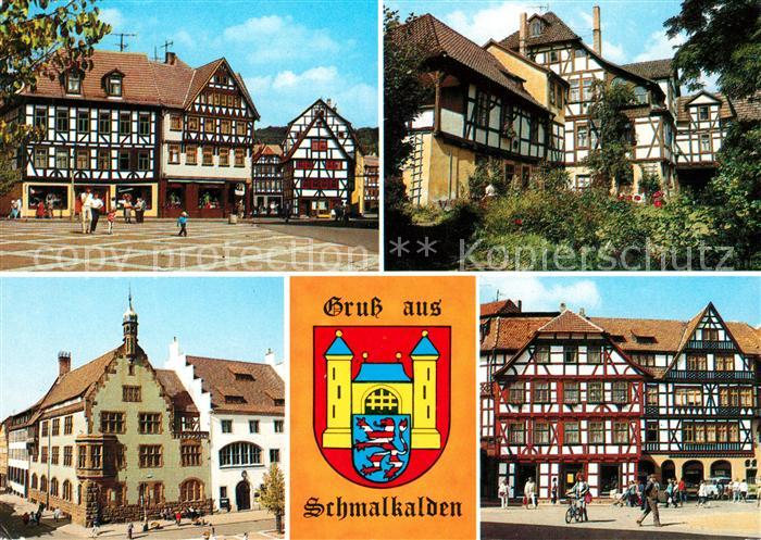 Schmalkalden Thueringen Altmarkt Rathaus Salzbruecke Fachwerk