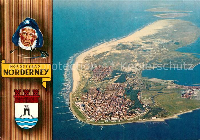 Norderney Nordseebad Wappen Nordseeinsel Fliegeraufnahme