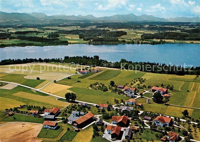 Kuehnhausen Waginger See Fliegeraufnahme mit Chiemgauer Bergen