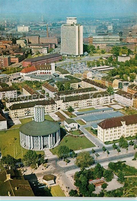 Ludwigshafen Rhein BASF mit Friedrich Engelhorn Haus und der Friedenskirche Flie