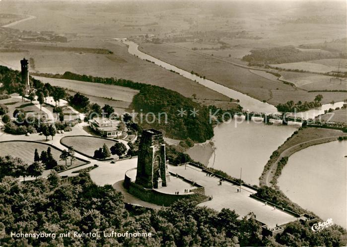 Hohensyburg Fliegeraufnahme mit Ruhrtal