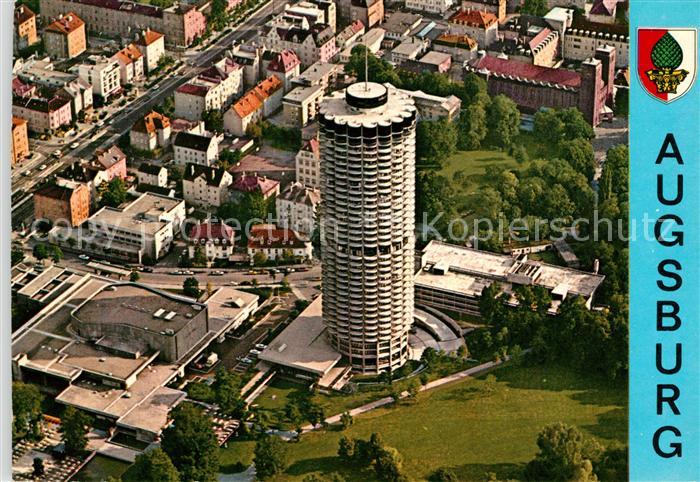 Augsburg Hotelturm Holiday Inn Fliegeraufnahme