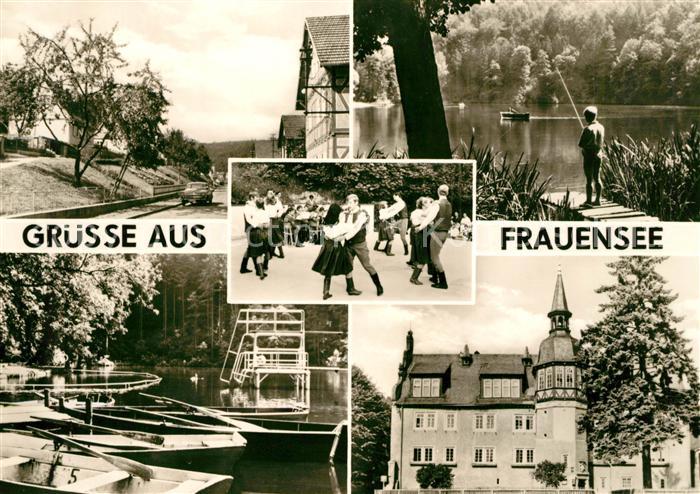 Frauensee Teilansichten Angeln Folklore Bootsliegeplatz