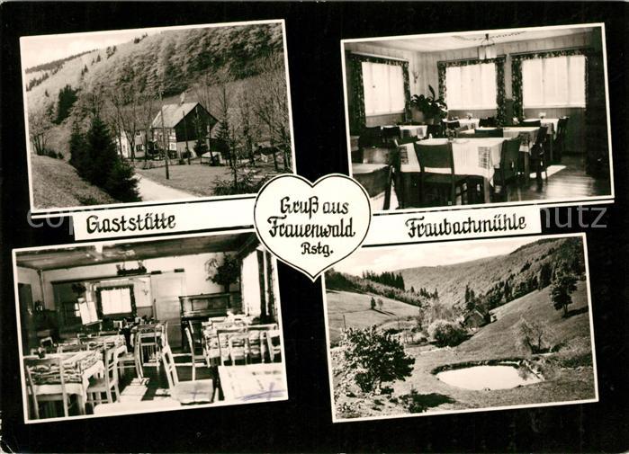 Frauenwald Thueringen Gaststaette Fraubachmuehle Gastraeume Teich