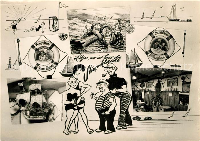 Kuehlungsborn Ostseebad Sturmklause Karikatur