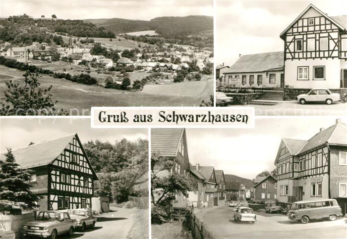 Schwarzhausen Panorama Fachwerkhaeuser Dorfstrasse