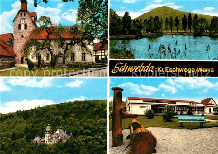 Schwebda Werra Kirche Schloss See Holzbrunnen Schule