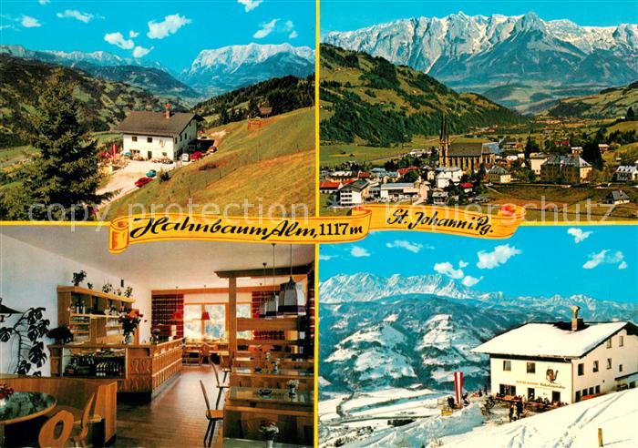 St Johann Pongau Alpengasthof Hahnbaum Alm Wintersportplatz Alpenpanorama