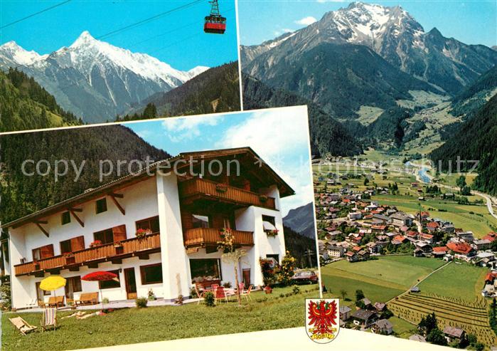 Mayrhofen Zillertal Pension Gaestehas Oblasser Bergbahn Alpenpanorama Fliegerauf