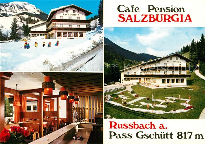 Russbach Pass Gschuett Cafe Pension Salzburgia Wintersportplatz Minigolf