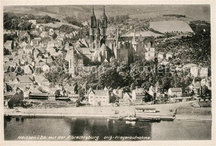 Meissen Elbe Sachsen Albrechtsburg Fliegeraufnahme