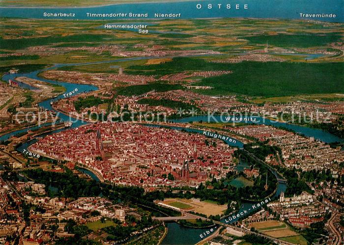 Luebeck Fliegeraufnahme Wakenitz Scharbeutz