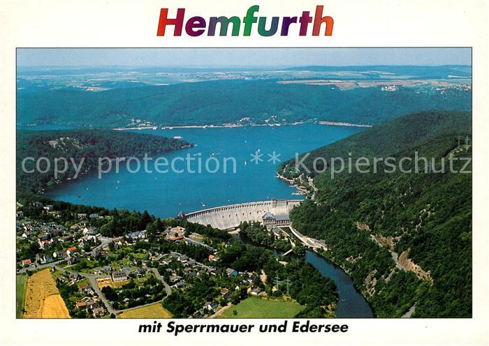 Hemfurth-Edersee Fliegeraufnahme Sperrmauer