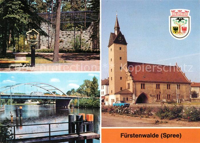 Fuerstenwalde Spree Heimattiergarten Bruecke Thaelmann-Pioniere Rathaus