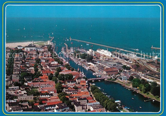 Warnemuende Ostseebad Fliegeraufnahme Alte Strom Hafen