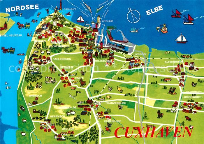Cuxhaven Nordseebad Panoramakarte
