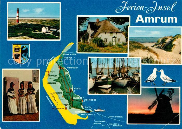 Amrum Tracht Hafen Windmuehle