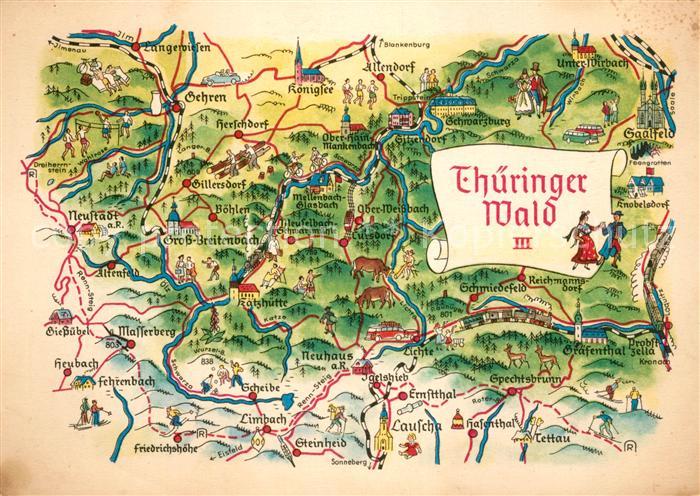 Lauscha Ortungskarte Heubach Schmiedefeld Saalfeld