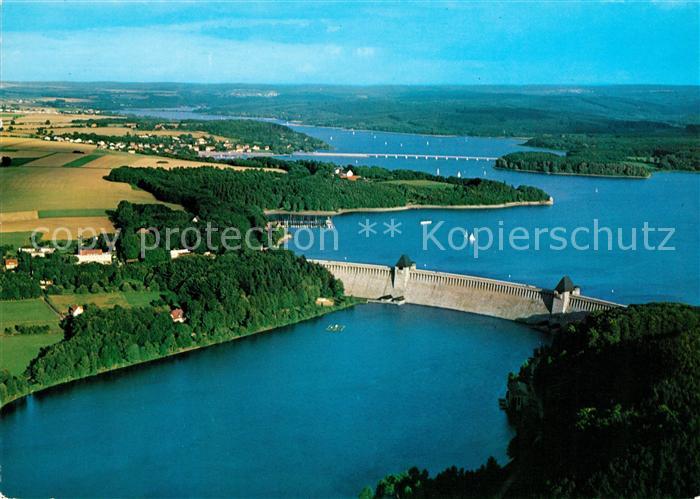 Soest Arnsberg Sperrmauer Moehnetalsperre Fliegeraufnahme