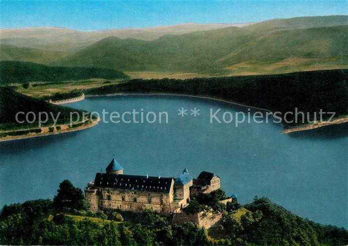 Waldeck Edersee Fliegeraufnahme Schloss