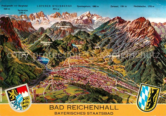 Bad Reichenhall Relief-Karte Muellnerhorn Listsee Sonntagshorn