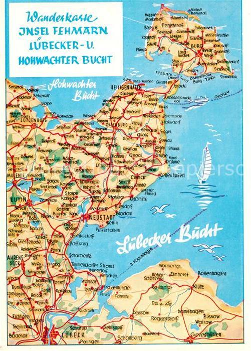 Fehmarn Wanderkarte Luebecker- Hohwachter Bucht