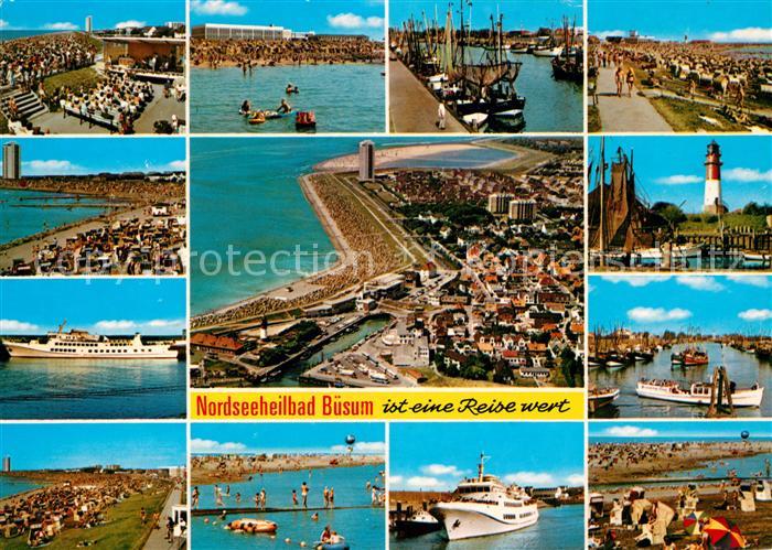 Buesum Nordseebad Leuchtturm Hafen Fliegeraufnahme