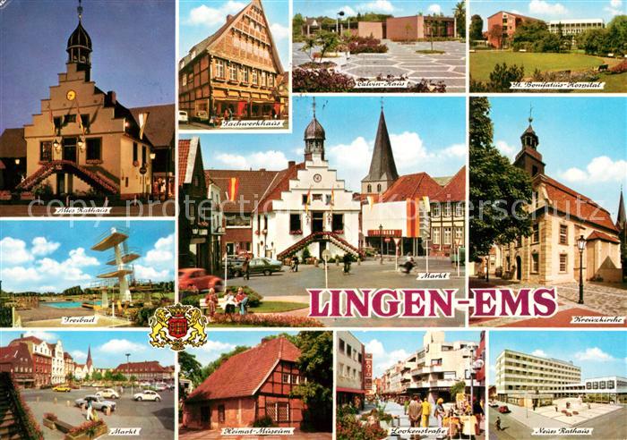 Lingen Ems Altes Rathaus Markt Fachwerkhaus St. Bonifatius-Spital
