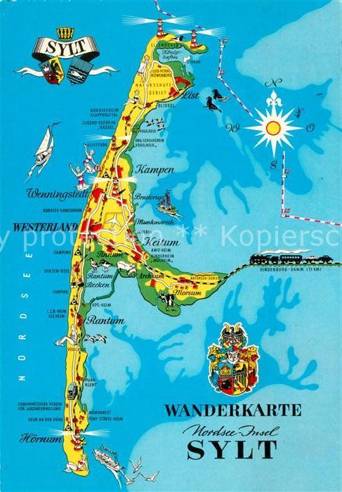 Sylt Wanderkarte Kampen Keitum Hoernum