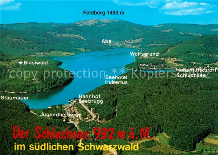 Schluchsee Fliegeraufnahme Seehotel Hubertus Bahnhof Seebrugg