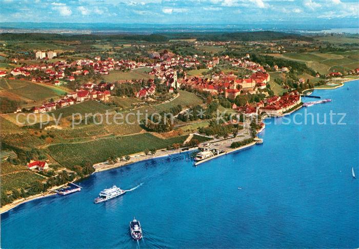 Meersburg Bodensee Fliegeraufnahme Faehrhafen