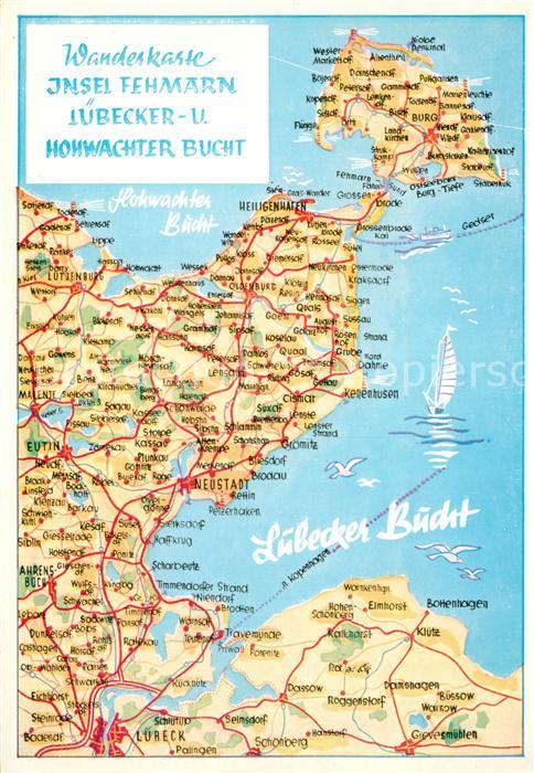Insel Fehmarn Wanderkarte Luebecker und Hohwachter Bucht