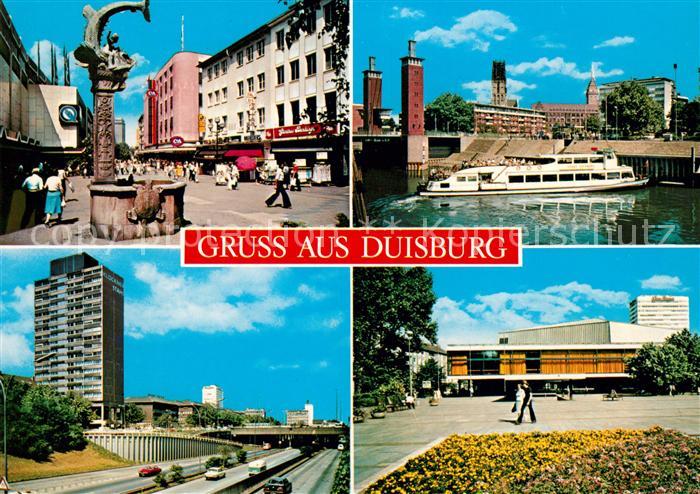 Duisburg Ruhr Brunnen Faehrschiff Stadtansichten