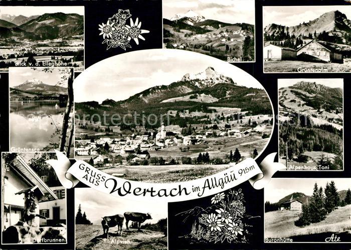 Wertach Elleghoehe Gruentenalm Bichel Dorfbrunnen Gruentensee Buronhuette